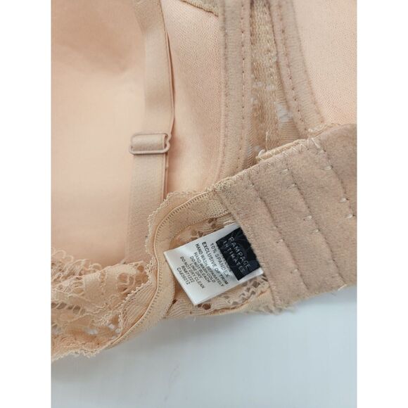 Rampage Intimates Bra 42D Womens Tan Lace Sides Padded Underwired Full Coverage - Picture 4 of 4